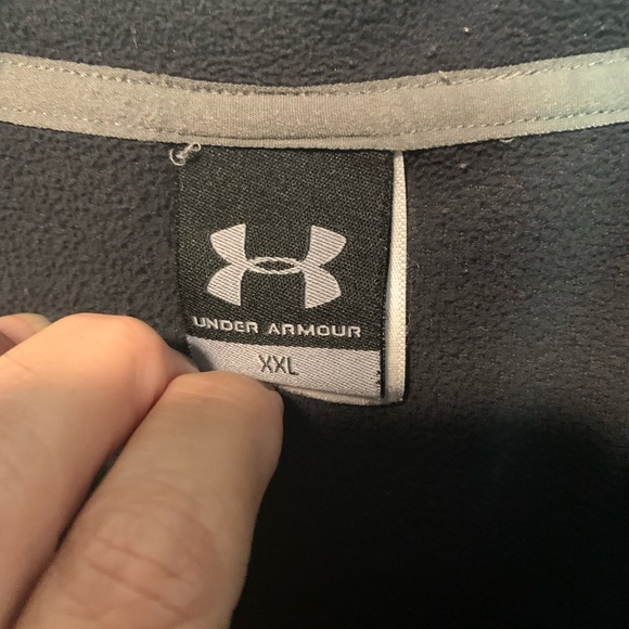 Under Armour Light Fleece Black Quarter Zip Pullover Sz XXL - Picture 6 of 7